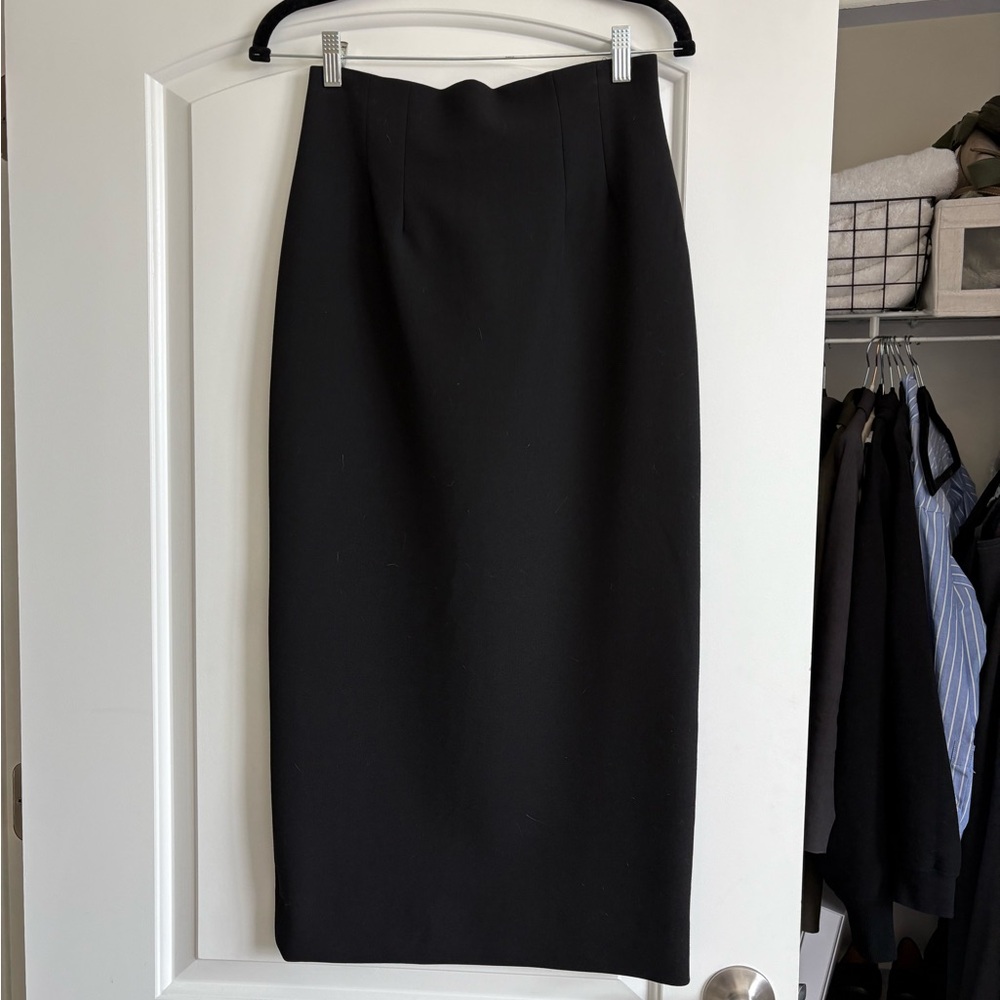 Zara Black Midi Skirt Work Essential
